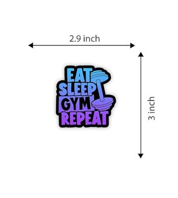 Eat Sleep Gym Repeat Wooden Fridge Magnet Sticker Motivational Quotes, Gift for Gym Lover Home & Gym Decoration