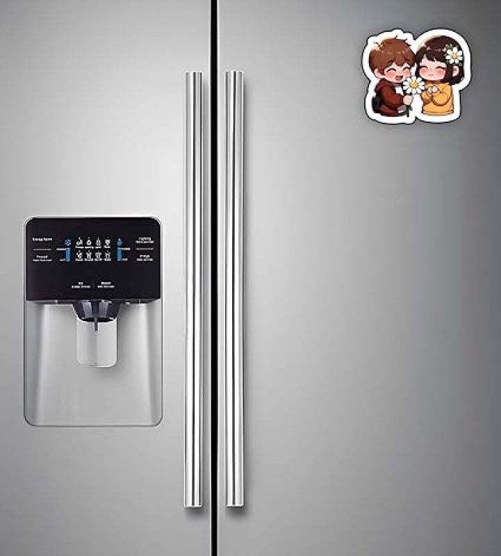 Cute Little Couple Wooden Fridge Magnet Sticker Gift for Husband Wife, Boyfriend-Girlfriend, Valentine, Anniversary Couple Room Decor