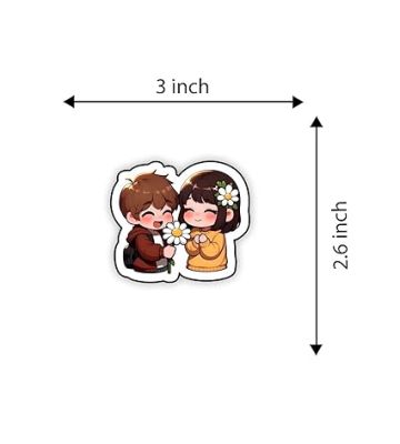 Cute Little Couple Wooden Fridge Magnet Sticker Gift for Husband Wife, Boyfriend-Girlfriend, Valentine, Anniversary Couple Room Decor