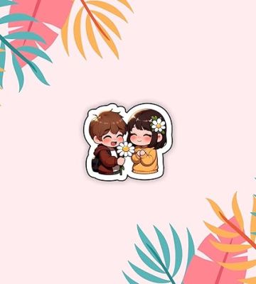 Cute Little Couple Wooden Fridge Magnet Sticker Gift for Husband Wife, Boyfriend-Girlfriend, Valentine, Anniversary Couple Room Decor