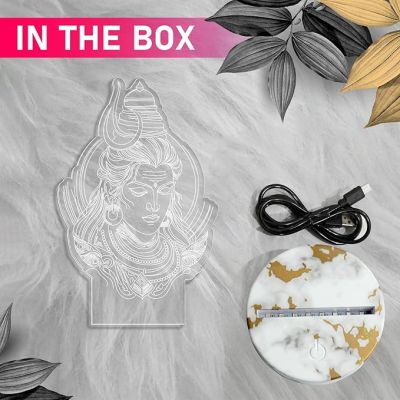 3D Illusion Lord Shiva God Night Lamp with Automatic Color Changing Light Religious Gift Items Home Office & Pooja Room Decoration
