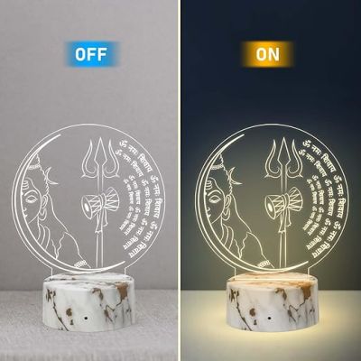 3D Illusion Om Namah shivay God Night Lamp with Religious Gift Items Home Office & Pooja Room Decoration