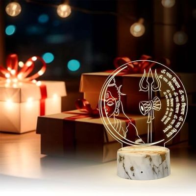 3D Illusion Om Namah shivay God Night Lamp with Religious Gift Items Home Office & Pooja Room Decoration