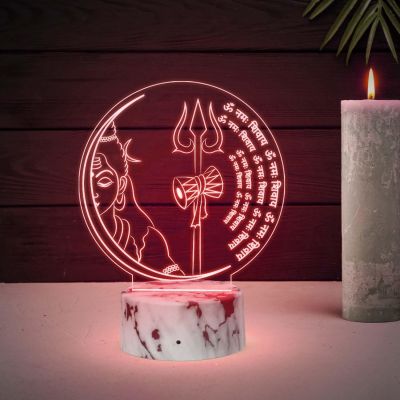 3D Illusion God Om Namah shivay Night Lamp with Automatic Color Changing Light  Religious Gift Items Home Office & Pooja Room Decoration