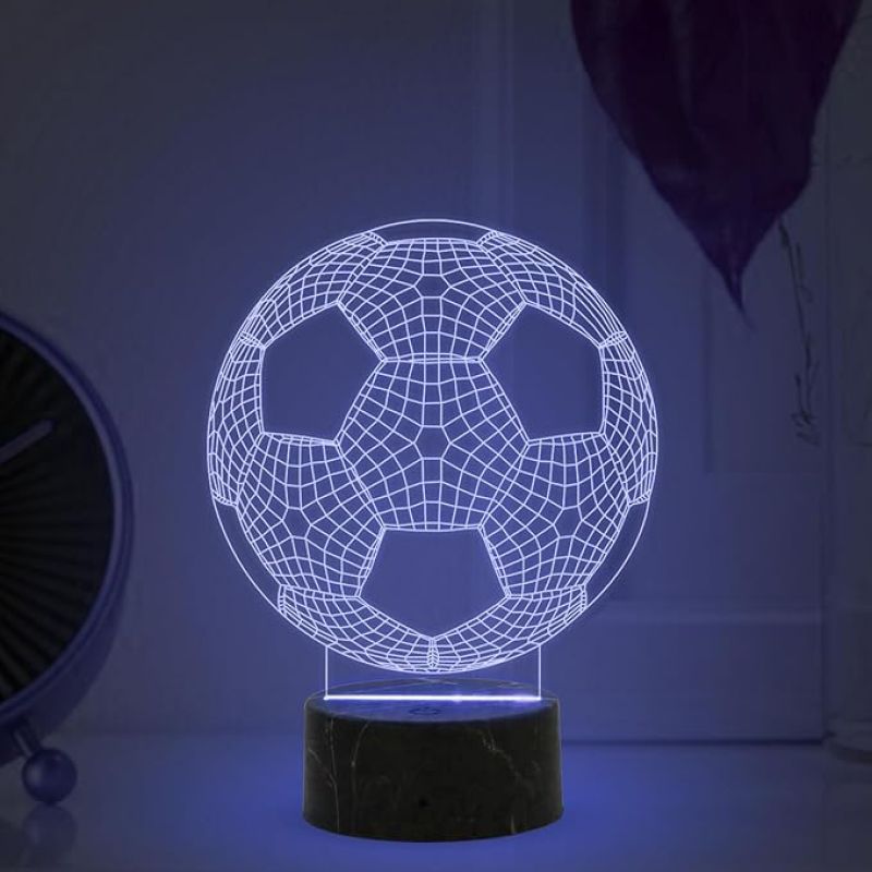 3D Illusion Football Night Lamp with Automatic Color Changing Light Birthday Gifts for Footballer Men Women Gift for Sports Lovers