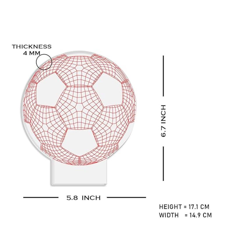 3D Illusion Football Night Lamp with Automatic Color Changing Light Birthday Gifts for Footballer Men Women Gift for Sports Lovers