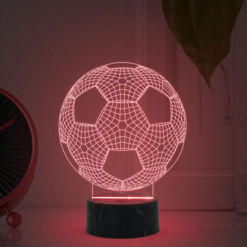 3D Illusion Football Night Lamp with Automatic Color Changing Light Birthday Gifts for Footballer Men Women Gift for Sports Lovers