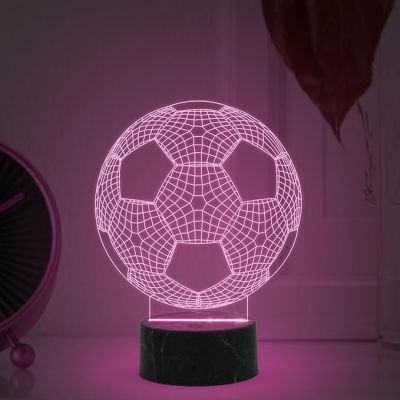 3D Illusion Football Night Lamp with Automatic Color Changing Light Birthday Gifts for Footballer Men Women Gift for Sports Lovers
