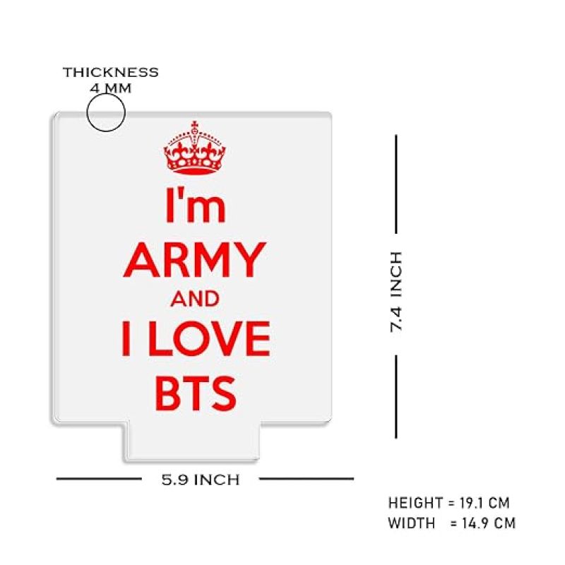 3D Illusion I am Army and I Love BTS Night Lamp with Automatic Color Changing Light Gift for BTS Army Fans