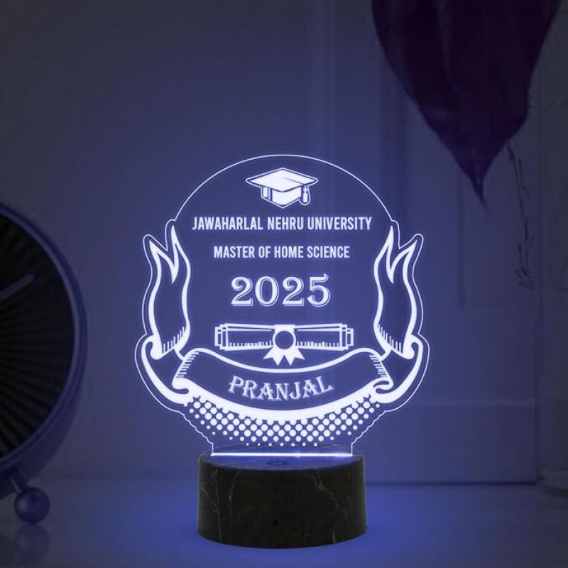 Graduation Night Lamp with Multicolored Light Customized with Name, University Name & Year Gift for Daughter & Son, College Students, Doctor, Law Students, Engineers, Nurse