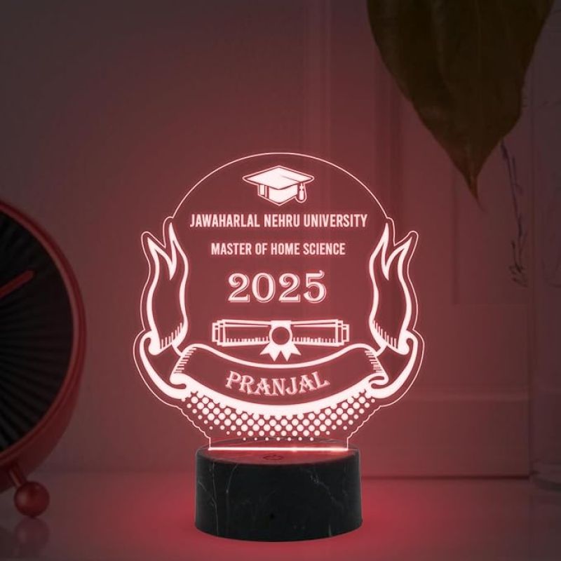 Graduation Night Lamp with Multicolored Light Customized with Name, University Name & Year Gift for Daughter & Son, College Students, Doctor, Law Students, Engineers, Nurse