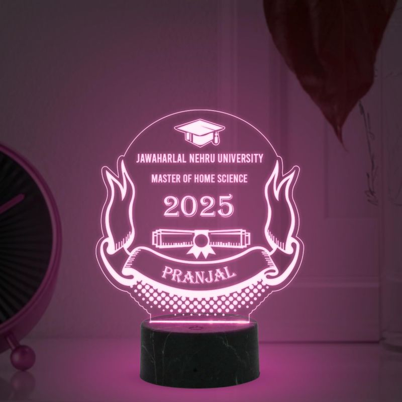 Graduation Night Lamp with Multicolored Light Customized with Name, University Name & Year Gift for Daughter & Son, College Students, Doctor, Law Students, Engineers, Nurse