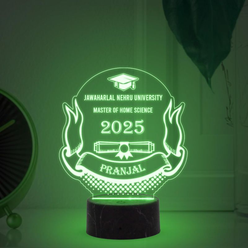 Graduation Night Lamp with Multicolored Light Customized with Name, University Name & Year Gift for Daughter & Son, College Students, Doctor, Law Students, Engineers, Nurse