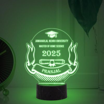 Graduation Night Lamp with Multicolored Light Customized with Name, University Name & Year Gift for Daughter & Son, College Students, Doctor, Law Students, Engineers, Nurse