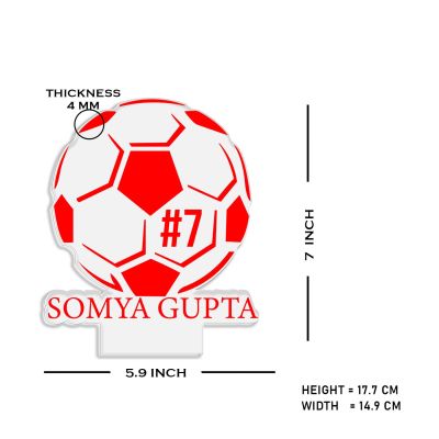 3D Illusion Football Night Lamp with Warm White Light Customized Name Birthday Gift for Football Lover Sport Fane