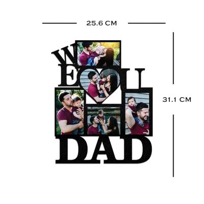 We Love You Dad cutout Wooden Photo Frame Customized With Photos Fathers Day Gift For Dad, Surprise, Birthday Gift For Dad, Memorable Gift For Dad