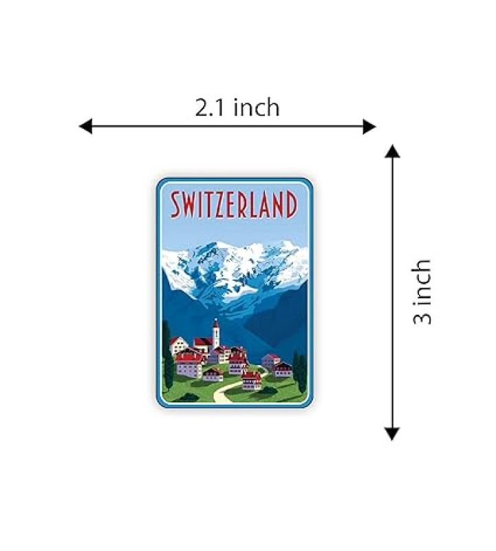 Switzerland Country Wooden Fridge Magnet Sticker Refrigerator Door, Home & Kitchen Decor Accessories Travel Souvenir Stylish Gift Item