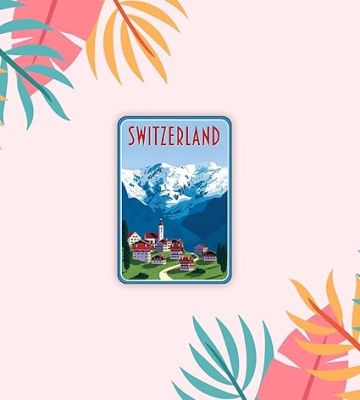 Switzerland Country Wooden Fridge Magnet Sticker Refrigerator Door, Home & Kitchen Decor Accessories Travel Souvenir Stylish Gift Item