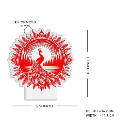 3D Illusion Peacock Night Lamp with Automatic Color Changing Light Birthday Corporate Gift Bedroom, Living Room, Home Decor