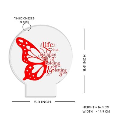 3D Illusion Butterfly Shape Motivational Quote Night Lamp with 7 Color Changing Light Home & Office Decor