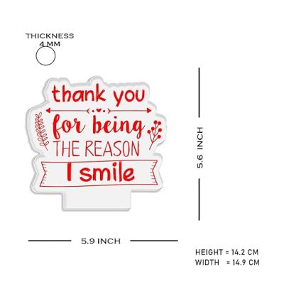 Thank You for Being The Reason I Smile Engraved Night Lamp with Automatic Color Changing Light Gift for Loveable Person Gift for Husband Wife Girlfriend Boyfriend Friends