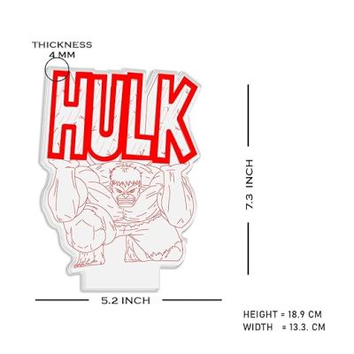 3D Illusion Marvel Hulk night lamp with Warm White Light Gift for Marvel Avengers Fans Gaming Room Decor