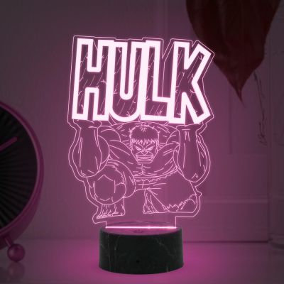 3D Illusion Marvel Hulk night lamp with Automatic Color Changing Light Gift for Marvel Avengers Fans Gaming Room Decor