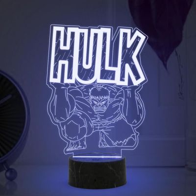 3D Illusion Marvel Hulk night lamp with Automatic Color Changing Light Gift for Marvel Avengers Fans Gaming Room Decor