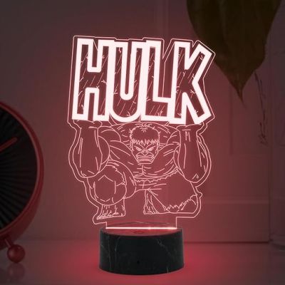 3D Illusion Marvel Hulk night lamp with Automatic Color Changing Light Gift for Marvel Avengers Fans Gaming Room Decor