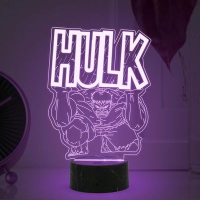 3D Illusion Marvel Hulk night lamp with Automatic Color Changing Light Gift for Marvel Avengers Fans Gaming Room Decor