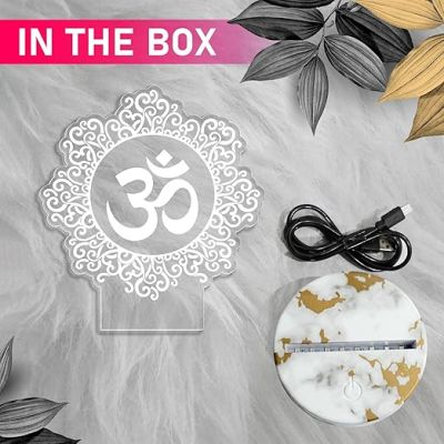 3D Illusion Om Chakra Night Lamp with 7 Color Changing Light Ideal for Temple, Living Room, Bedroom, Pooja Room, Mandir Decor, Meditation Home Decor