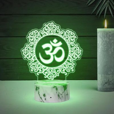 3D Illusion Om Chakra Night Lamp with 7 Color Changing Light Ideal for Temple, Living Room, Bedroom, Pooja Room, Mandir Decor, Meditation Home Decor