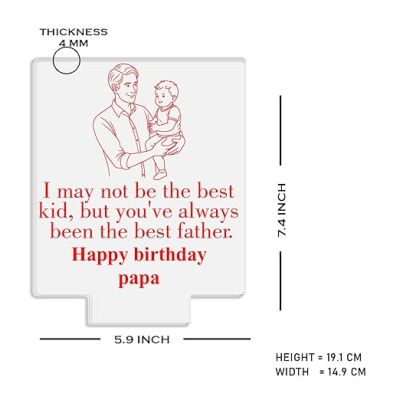Happy Birthday Papa night lamp with Multicolored Light Happy Birthday Papa Gift Birthday Gift for Dad from Daughter & Son