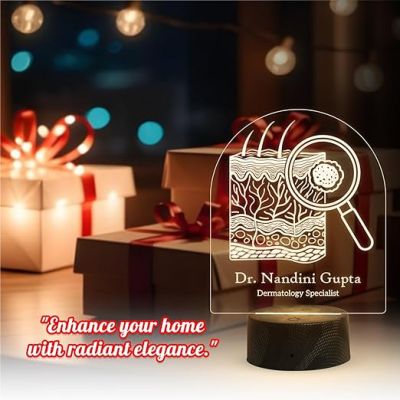 Personalized Dermatologist Specialist Night Lamp with Warm White Light Customized Name Gift for Skin Doctor & Medical Student Thankyou Gift for Dermatologist