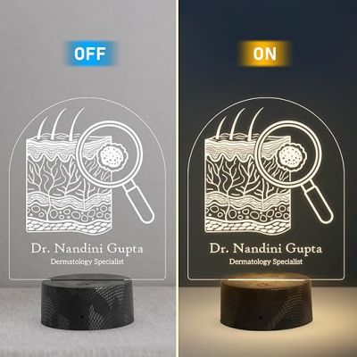 Personalized Dermatologist Specialist Night Lamp with Warm White Light Customized Name Gift for Skin Doctor & Medical Student Thankyou Gift for Dermatologist