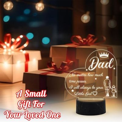 3D Illusion Dad night lamp with Warm White Light Fathers Day Gift Birthday Gift for Dad from Daughter