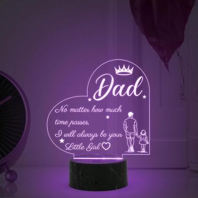3D Illusion Dad night lamp with Automatic Color Changing Light Gift for Dad Fathers Day Gift Birthday Gift for Dad from Daughter