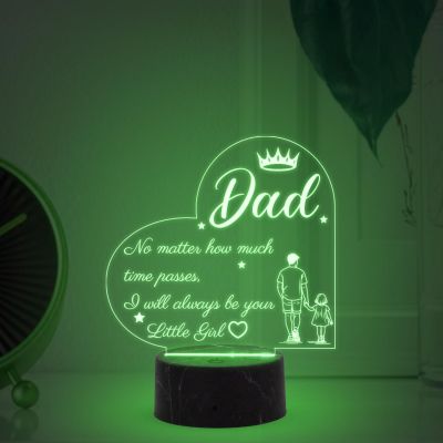 3D Illusion Dad night lamp with Automatic Color Changing Light Gift for Dad Fathers Day Gift Birthday Gift for Dad from Daughter