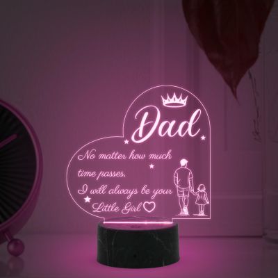 3D Illusion Dad night lamp with Automatic Color Changing Light Gift for Dad Fathers Day Gift Birthday Gift for Dad from Daughter