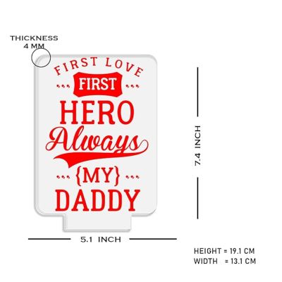First Love First Hero Always My Dad Engraved Night Lamp with Multicolored Light Birthday Gift for Dad Fathers Day Gift Express Your Love for Dad
