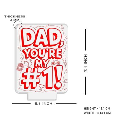 Dad A Sons First Hero A Daughters First Love Engraved Night Lamp with Automatic Color Changing Light Fathers Day Gift from Son & Daughter Birthday Gift for Dad