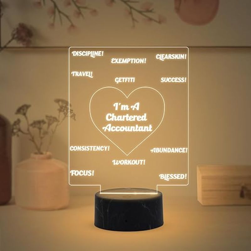 I'm A Chartered Accountant night lamp with Warm White Light Gift for Ca Student & Aspirant, Gift for Company Chartered Accountant, Motivational Gift for CA