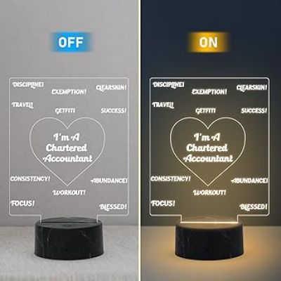 I'm A Chartered Accountant night lamp with Warm White Light Gift for Ca Student & Aspirant, Gift for Company Chartered Accountant, Motivational Gift for CA