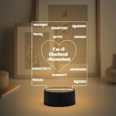 I'm A Chartered Accountant night lamp with Warm White Light Gift for Ca Student & Aspirant, Gift for Company Chartered Accountant, Motivational Gift for CA