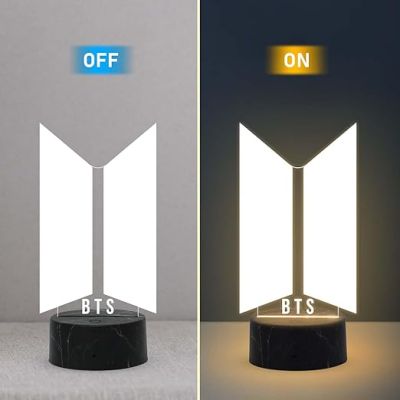 3D Illusion Kpop BTS night Lamp with Warm White Light  Gift for BTS Army Lover , Birthday Gift for Girls Boys , Bedroom Decor