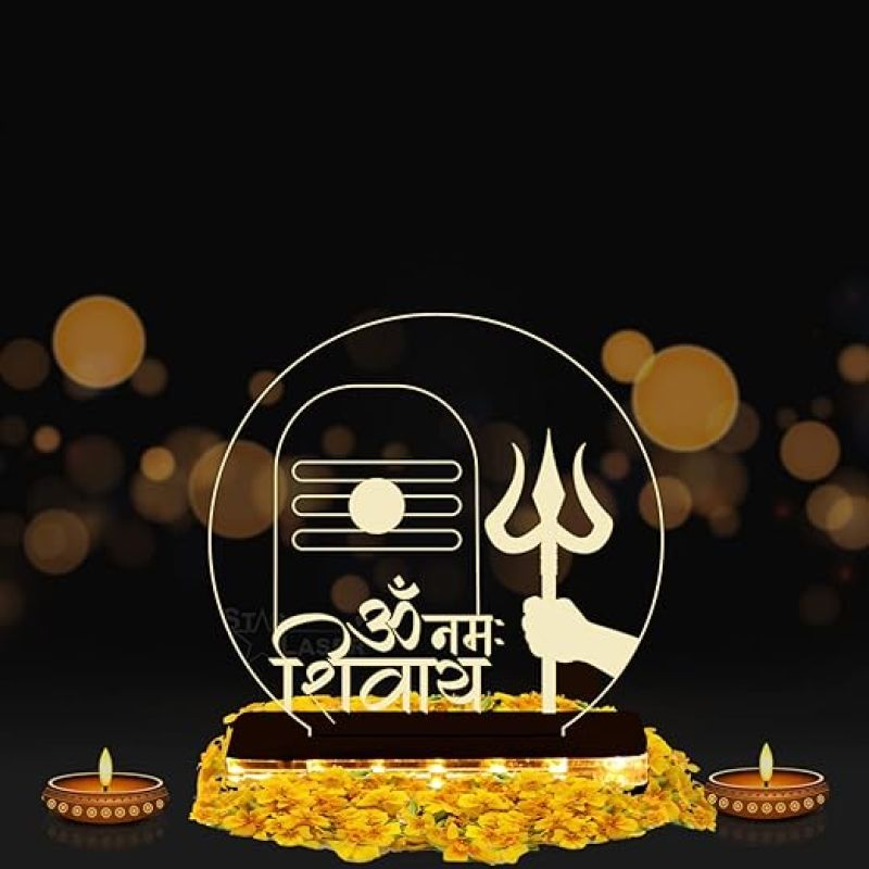 Om Namah Shivay Shivling Night lamp with Warm White Light Temple, Home Decoration