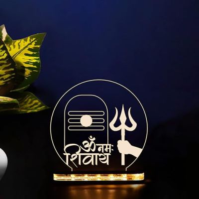 Om Namah Shivay Shivling Night lamp with Warm White Light Temple, Home Decoration