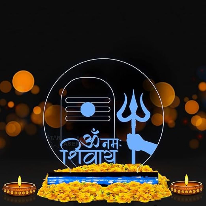 Om Namah Shivay Shivling Night lamp with 16 Color Changing Light Temple, Home Decor