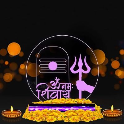 Om Namah Shivay Shivling Night lamp with 16 Color Changing Light Temple, Home Decor