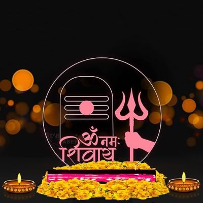Om Namah Shivay Shivling Night lamp with 16 Color Changing Light Temple, Home Decor